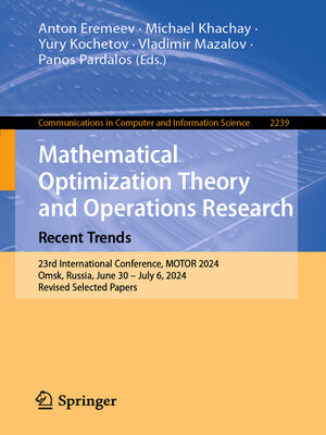cover image of Mathematical Optimization Theory and Operations Research